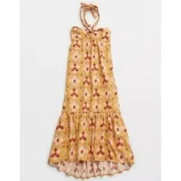 Women's Aerie Halter Strapless Maxi Linen Blend Sundress Boho Beachy Size S - Picture 3 of 13